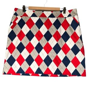 Women's 16 Loudmouth Ladies Golf Argyle Skort Skirt Shorts StretchTech Lined